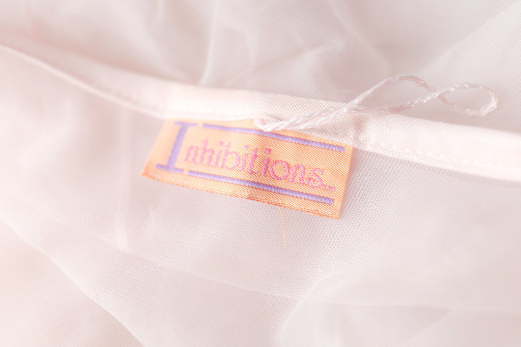 Inhibitions Vintage Sheer Mesh Peignoir Shawl Negligee Lingerie Medium Pink