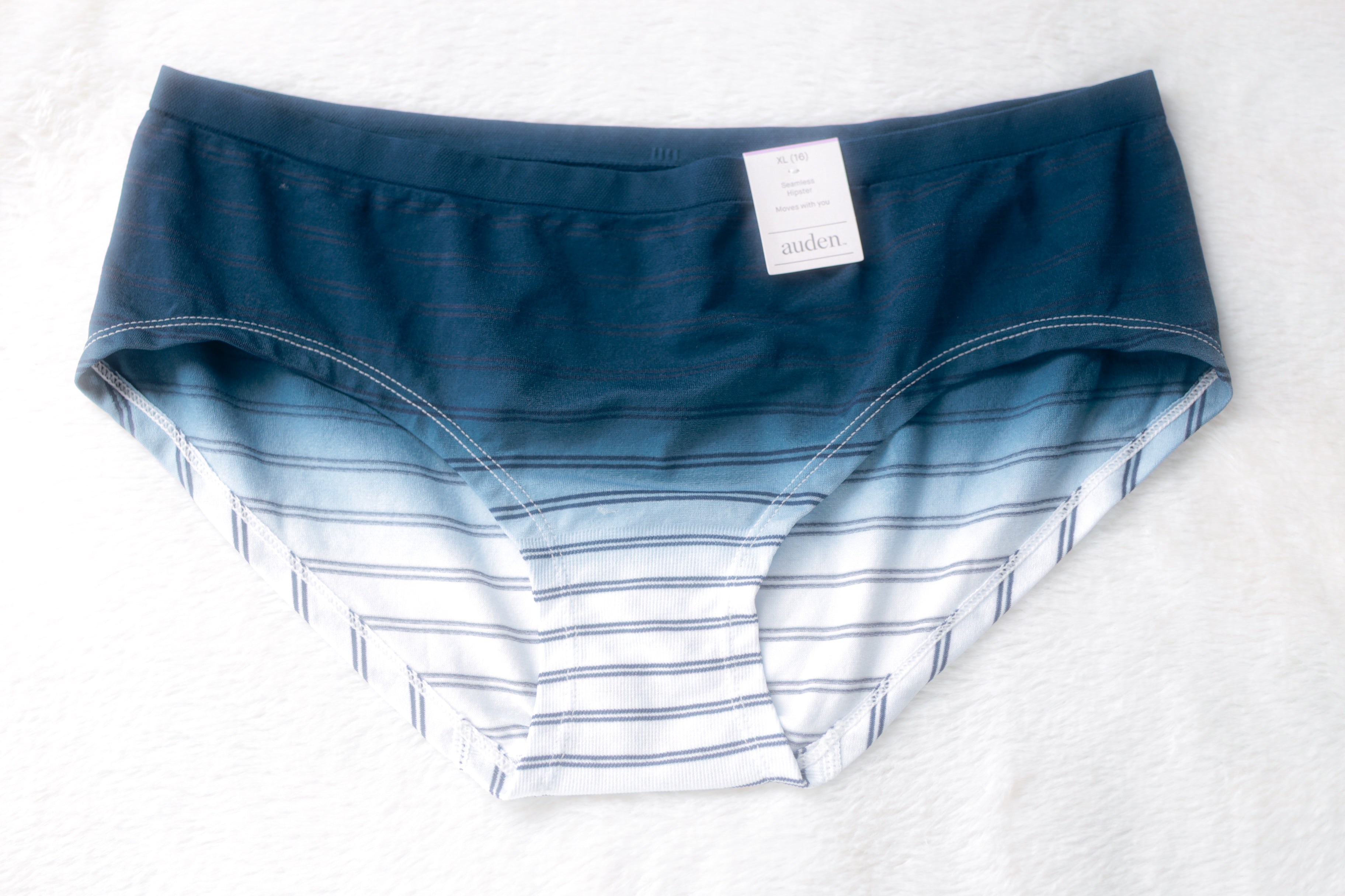 Auden Seamless Hipster Brief Panties XL Ombre Blue NEW