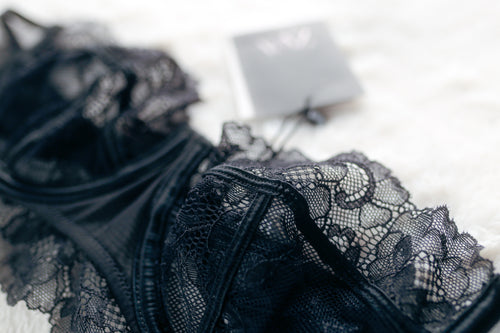 Zara Lingerie Unlined Lace Underwire Strapless Balconette Bra Black 34B NEW