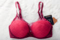 Chantelle 32DD C Chic Molded Plunge Push-up Underwire Bra Red NEW