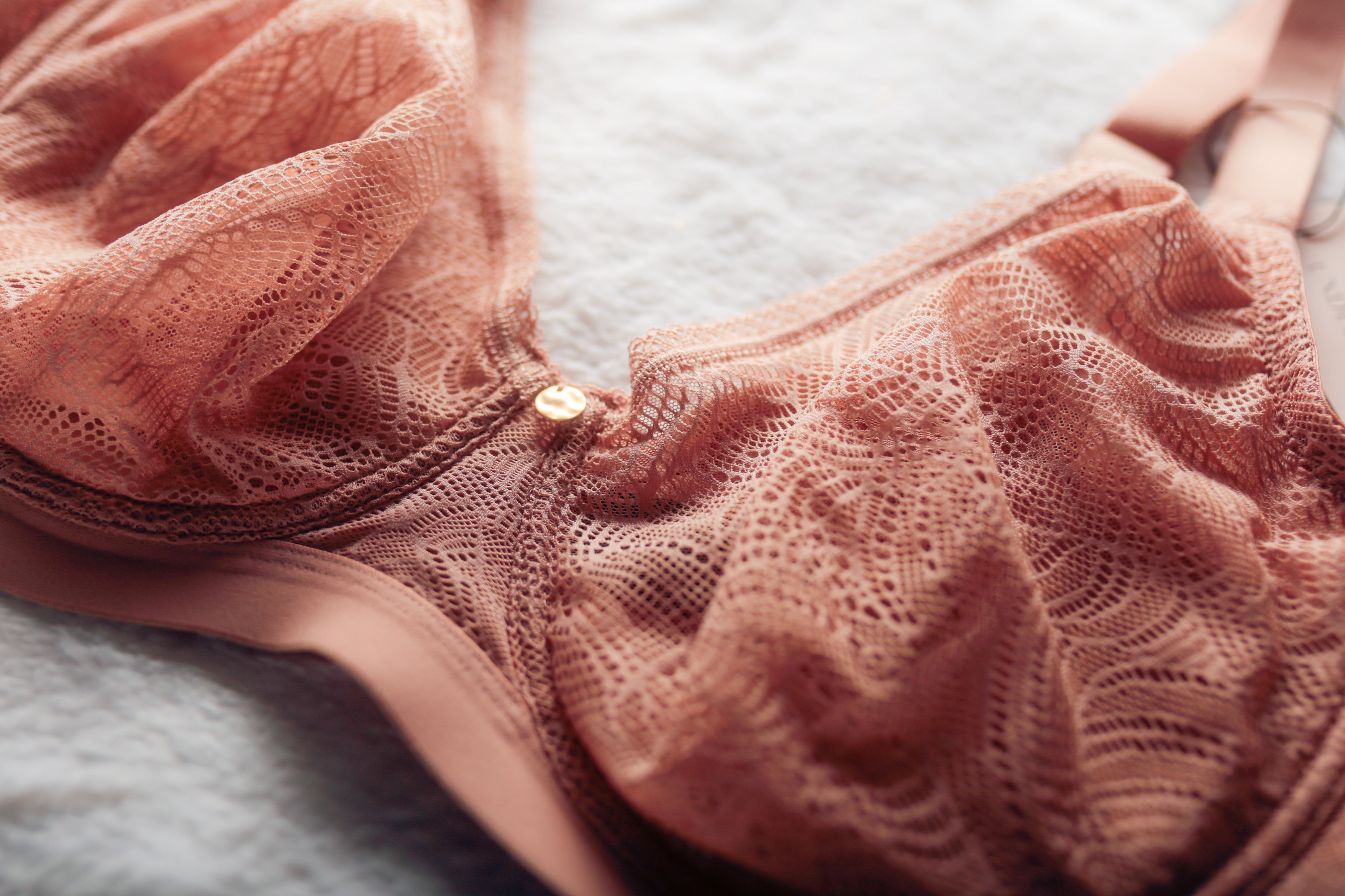 Understance 38DDD Zoe Smooth Coverage Unlined Sheer Lace Bra Beige NEW