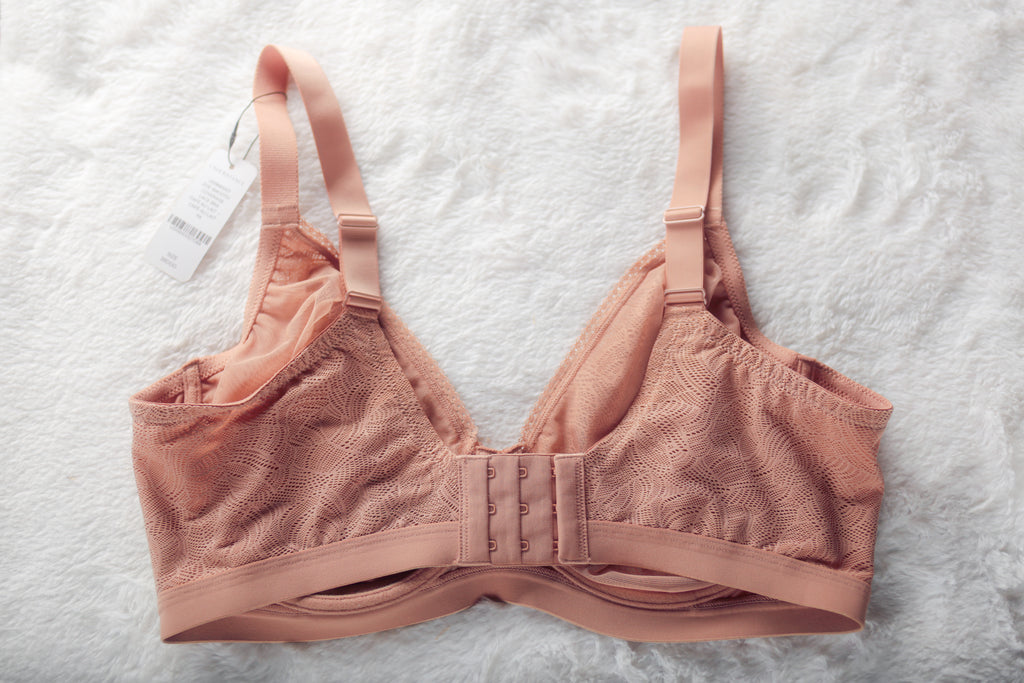 Understance 38DDD Zoe Smooth Coverage Unlined Sheer Lace Bra Beige NEW