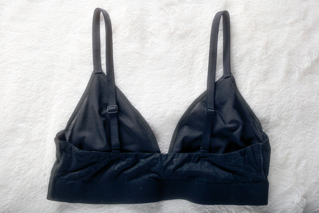 Smoothez Unlined Sheer Mesh Stretch Wireless Bralette Bra Medium Black