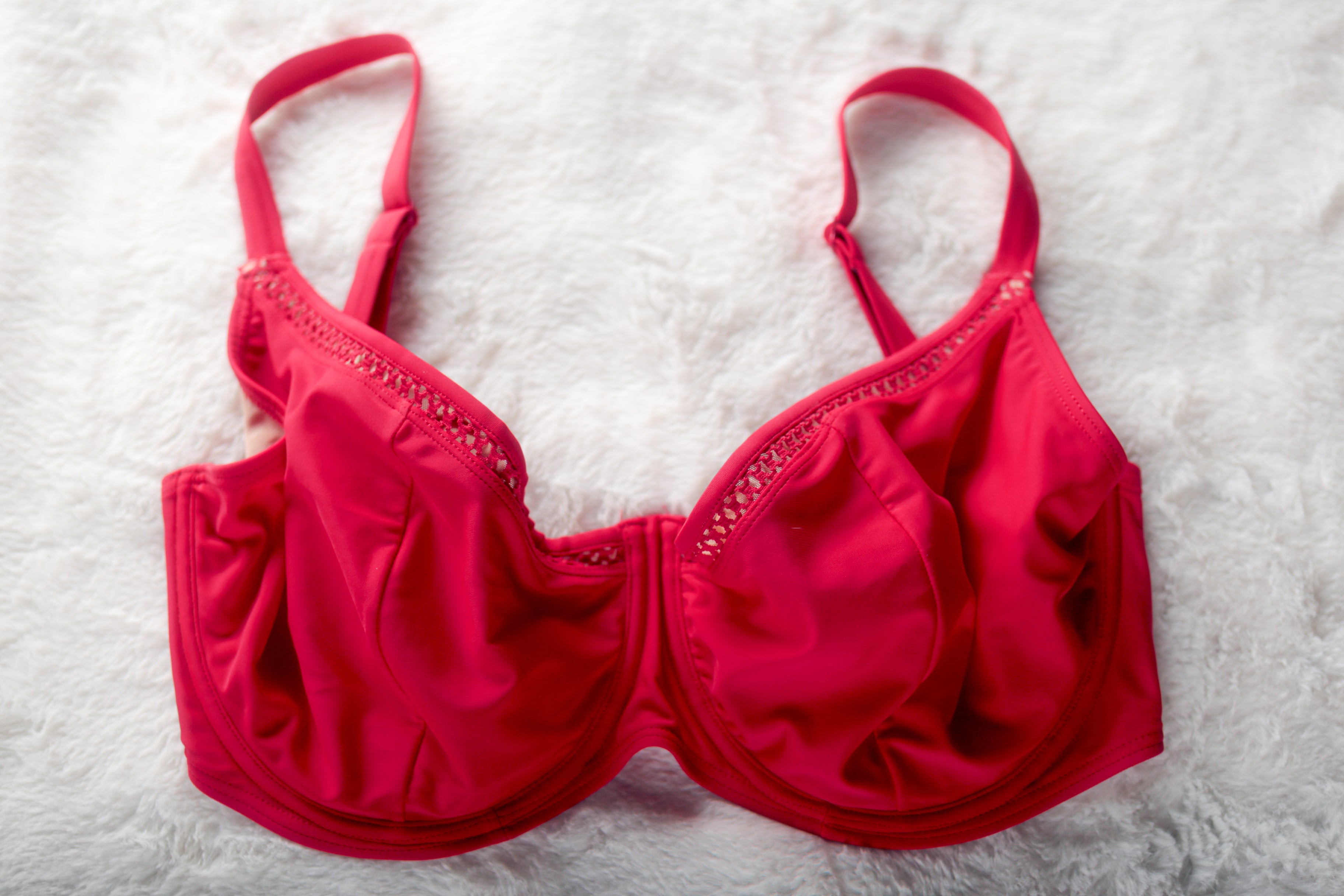 Curvy Kate US 32N UK 32JJ First Class Balcony Bikini Top Balconette Underwire Swim Bra Red