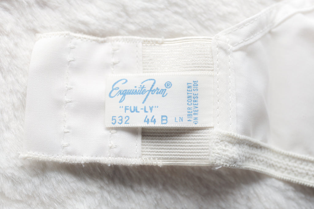 Exquisite Form Vintage Antique 50s Cotton Pointy Bullet Pinup Bra White 44B NEW