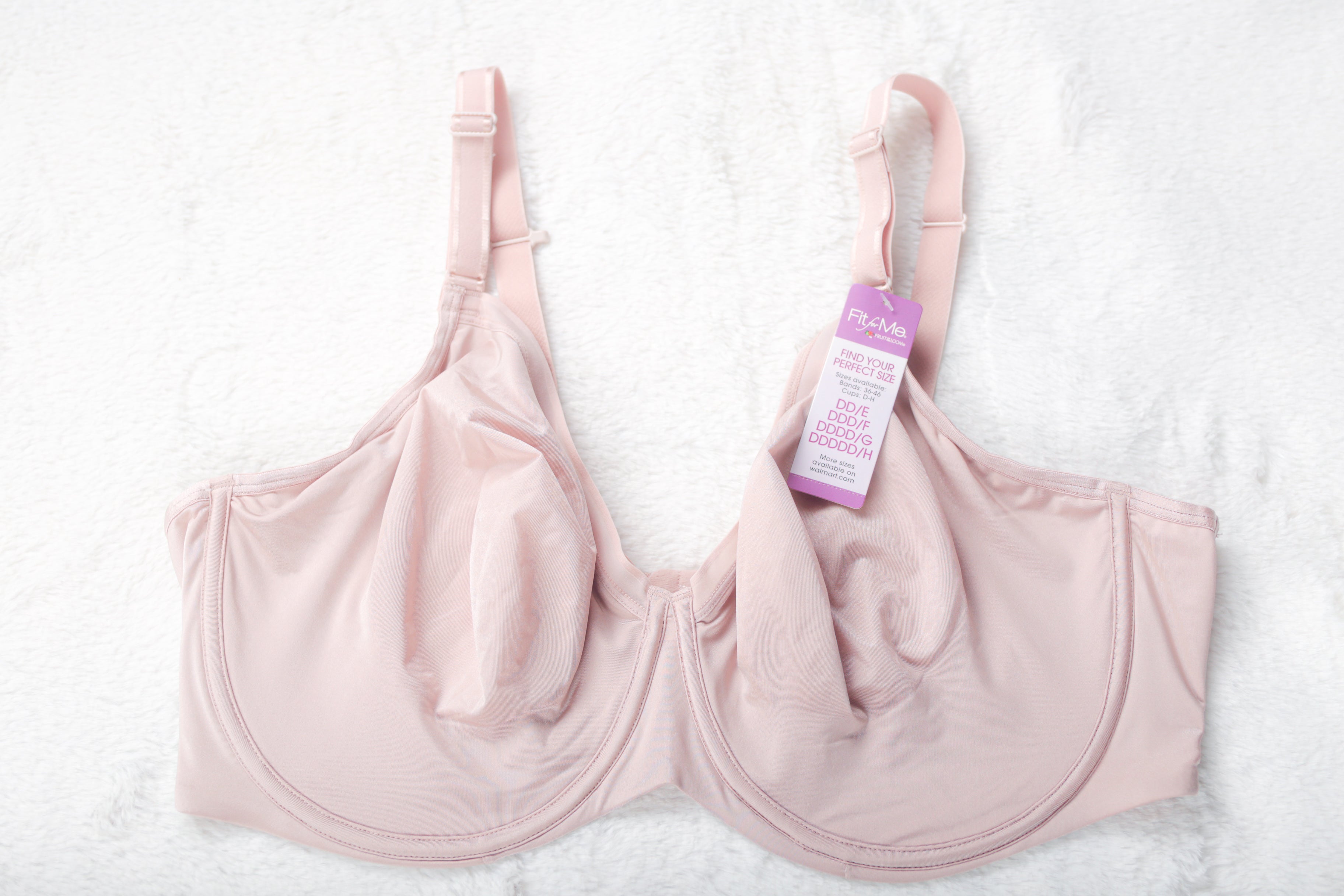 Fruit of the Loom Fit for Me Unlined Seamless Full Coverage Bra Pink 42DDD NEW
