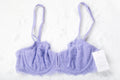 Auden Unlined Semi-sheer Lace Underwire Balconette Bra Purple 32A NEW