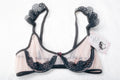 Milana Unlined Sheer Mesh Underwire Bra Pink and Black 34B