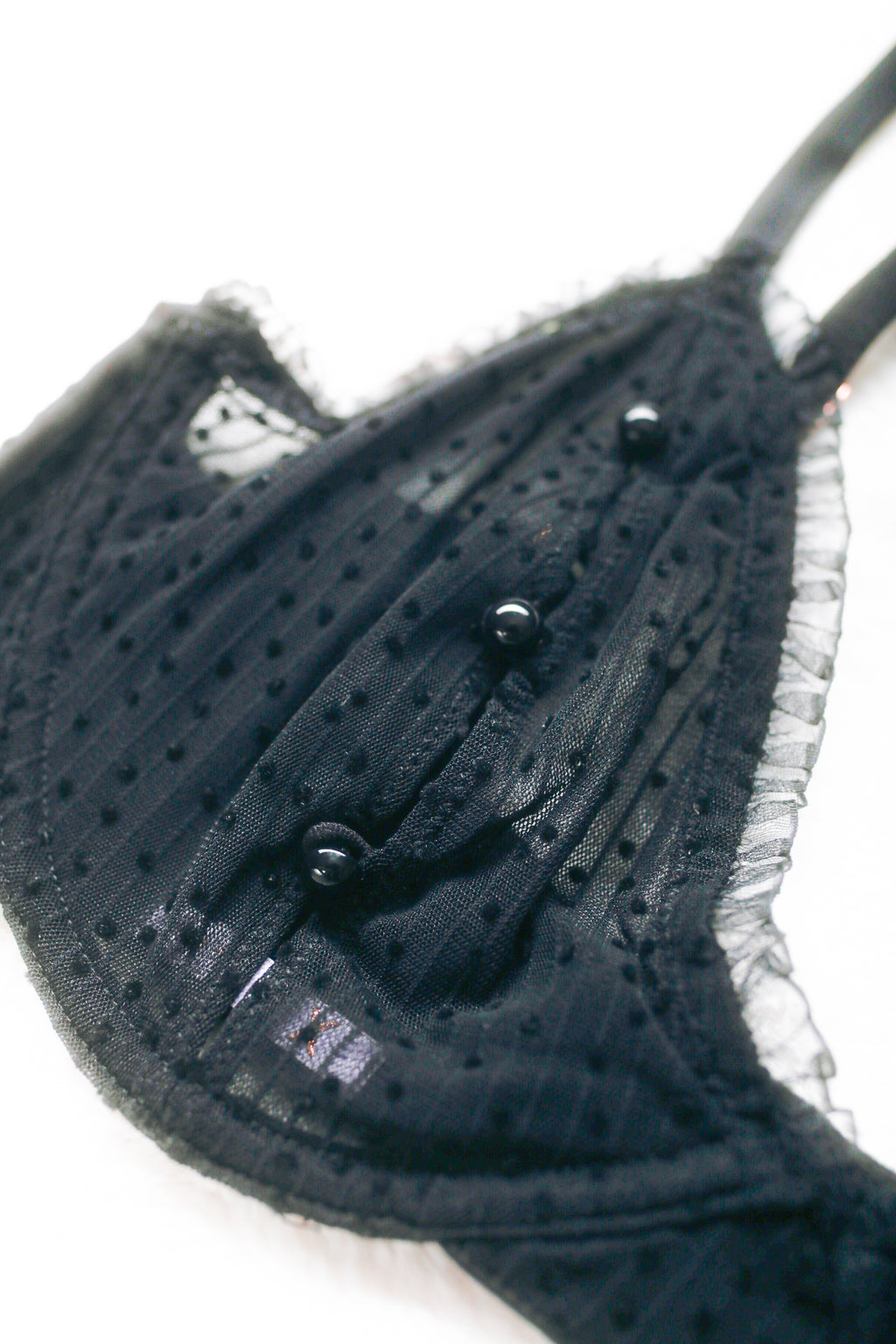 Savage X Fenty 34D Unlined Lace Open-cup Peek-a-boo Black Lace Sexy Bra
