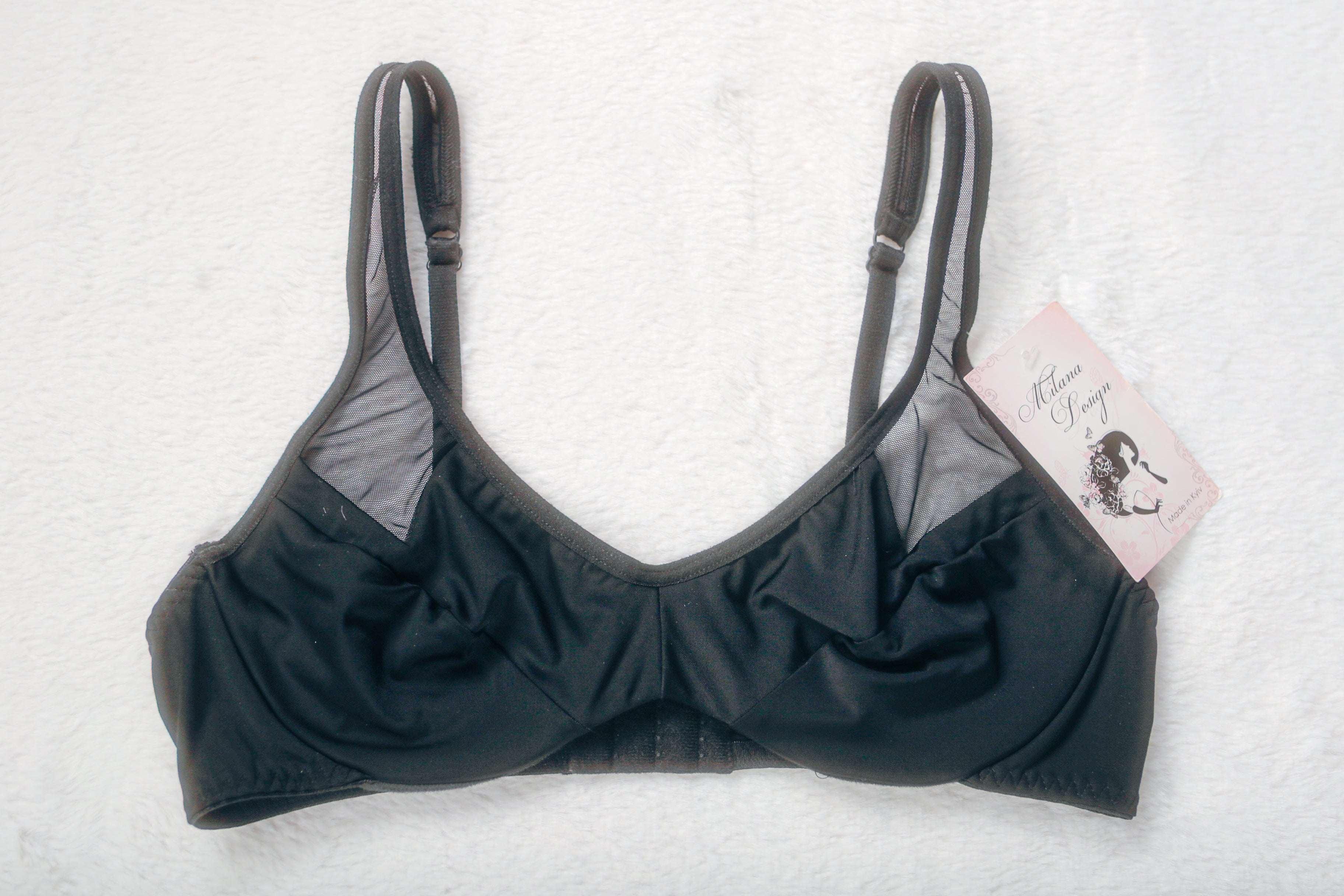 Milana Unlined Burlesque Sexy Bra Underwire 34B Black NEW