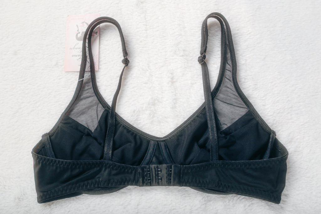 Milana Unlined Burlesque Sexy Bra Underwire 34B Black NEW