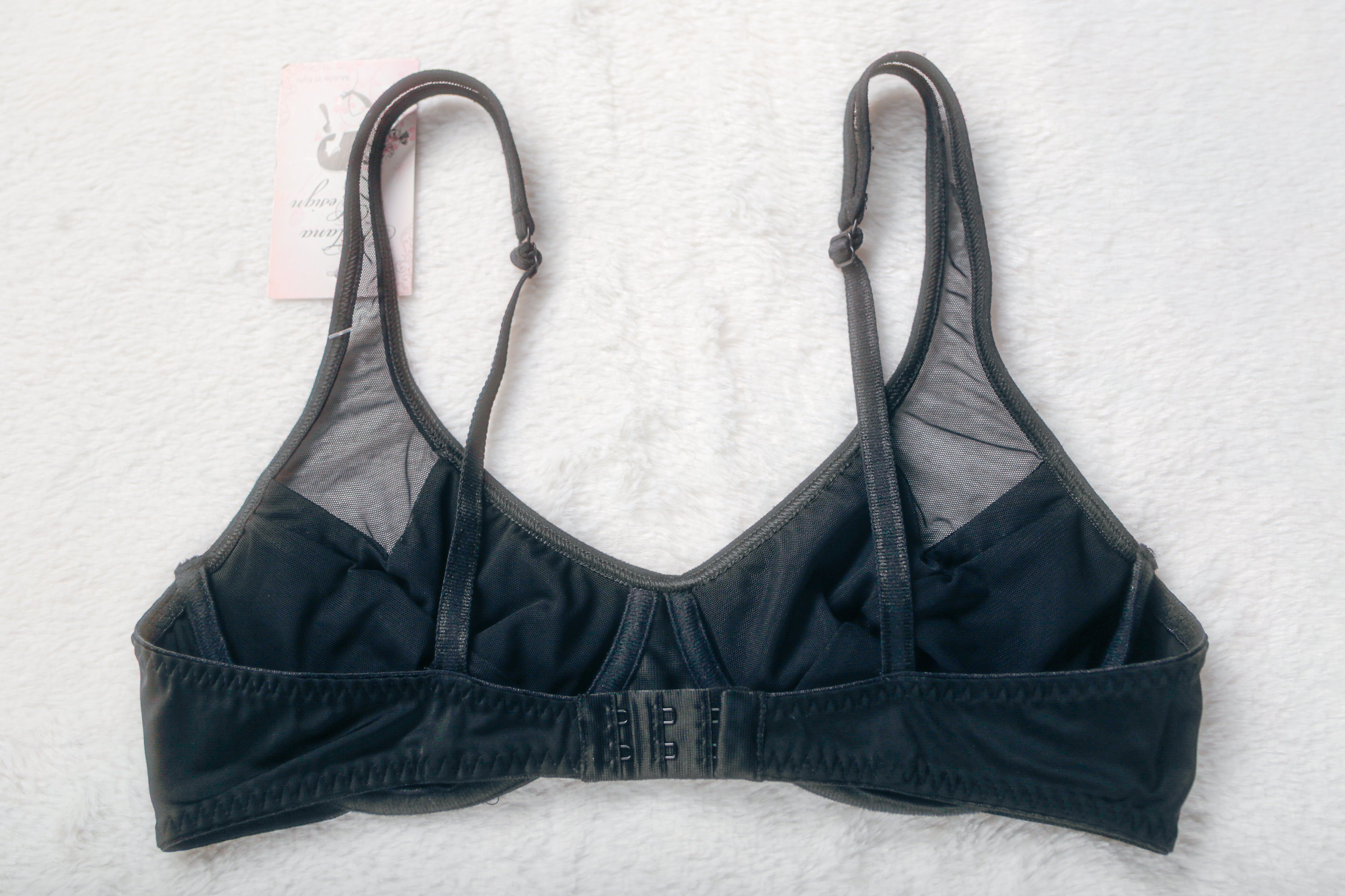 Milana Unlined Burlesque Sexy Bra Underwire 34B Black NEW