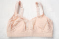 Swegmark Unlined Breathable Wireless Cotton Lace Swedish Bra 34D Beige