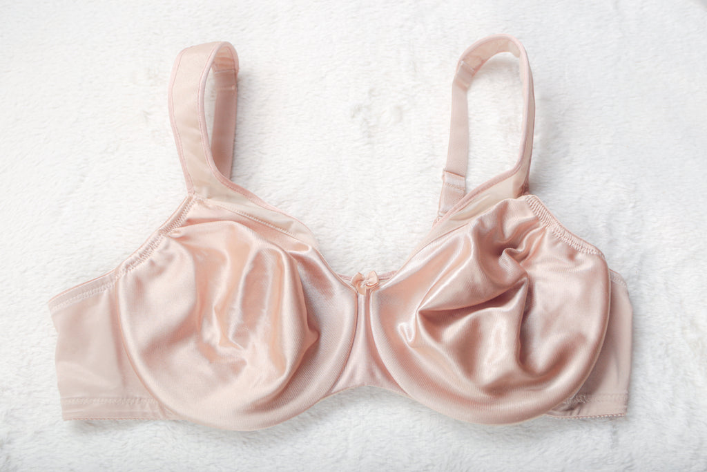 Glamorise 9195 Wonderwire Seamless Full Coverage Satin Underwire Bra Beige 44B