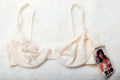 Rio 34C Vintage Unlined Satin Lace Demi Bra Ivory NEW