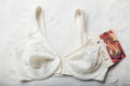 Angela 34C The Dazzler Vintage Unlined Satin Demi Bra Ivory NEW