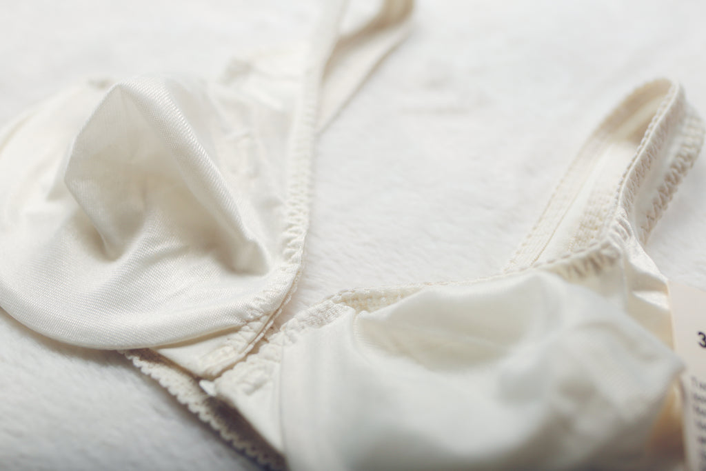 Angela 34C The Dazzler Vintage Unlined Satin Demi Bra Ivory NEW