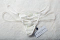For Love & Lemons Sheer Floral Mesh Lace Strappy Thong Panties Medium NEW