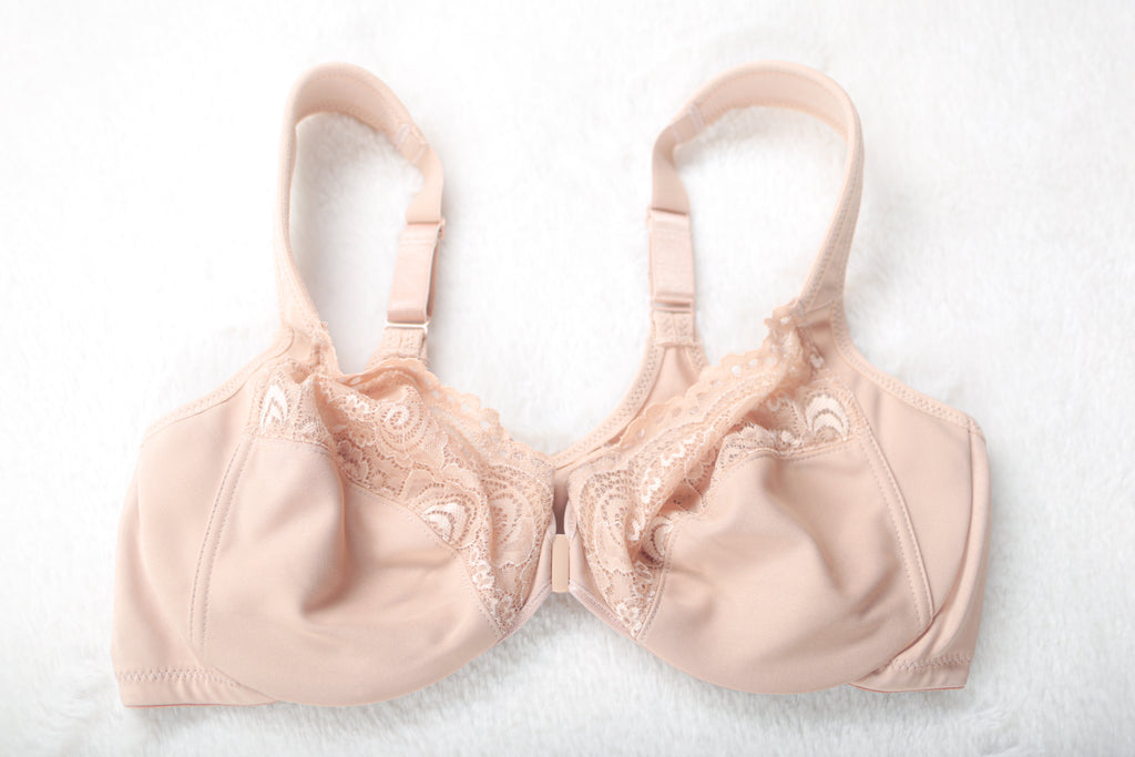 Glamorise 1245 Wonderwire Front-Close Full Coverage Underwire Bra Beige 40B