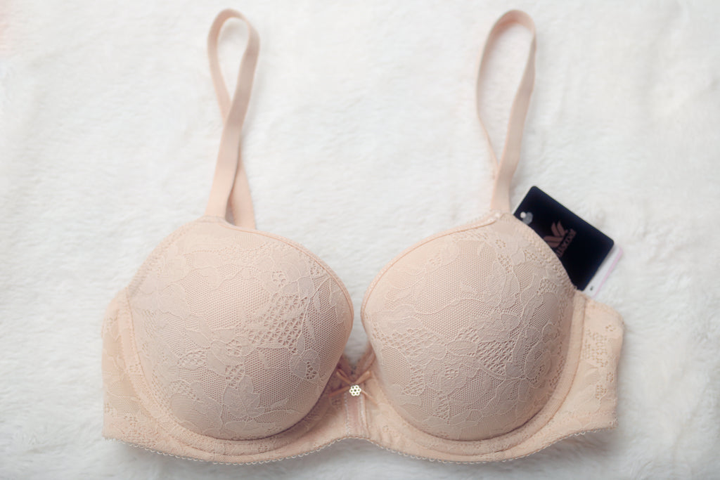 Wacoal 32D 853201 Lace Finesse Underwire Bra Beige NEW