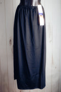 Vanity Fair Vintage Tricot Collection Double Slit Black 32" Long Half Slip XL NEW