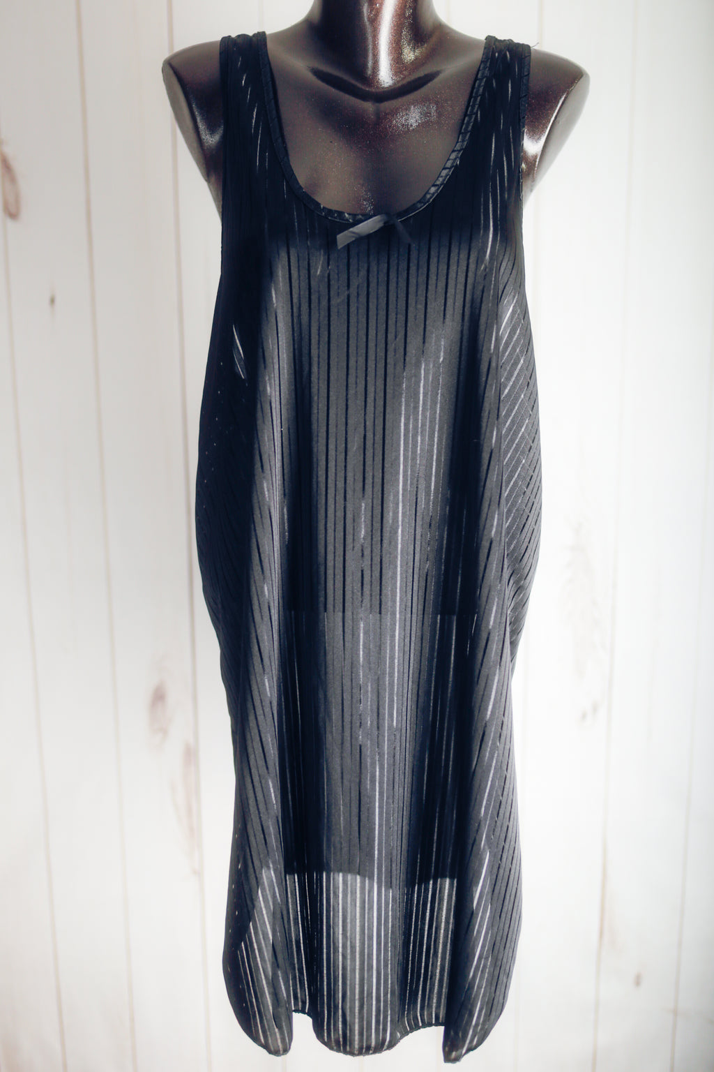 Undercover Wear Vintage Sheer Unlined Mesh Babydoll Chemise Lingerie Large Black