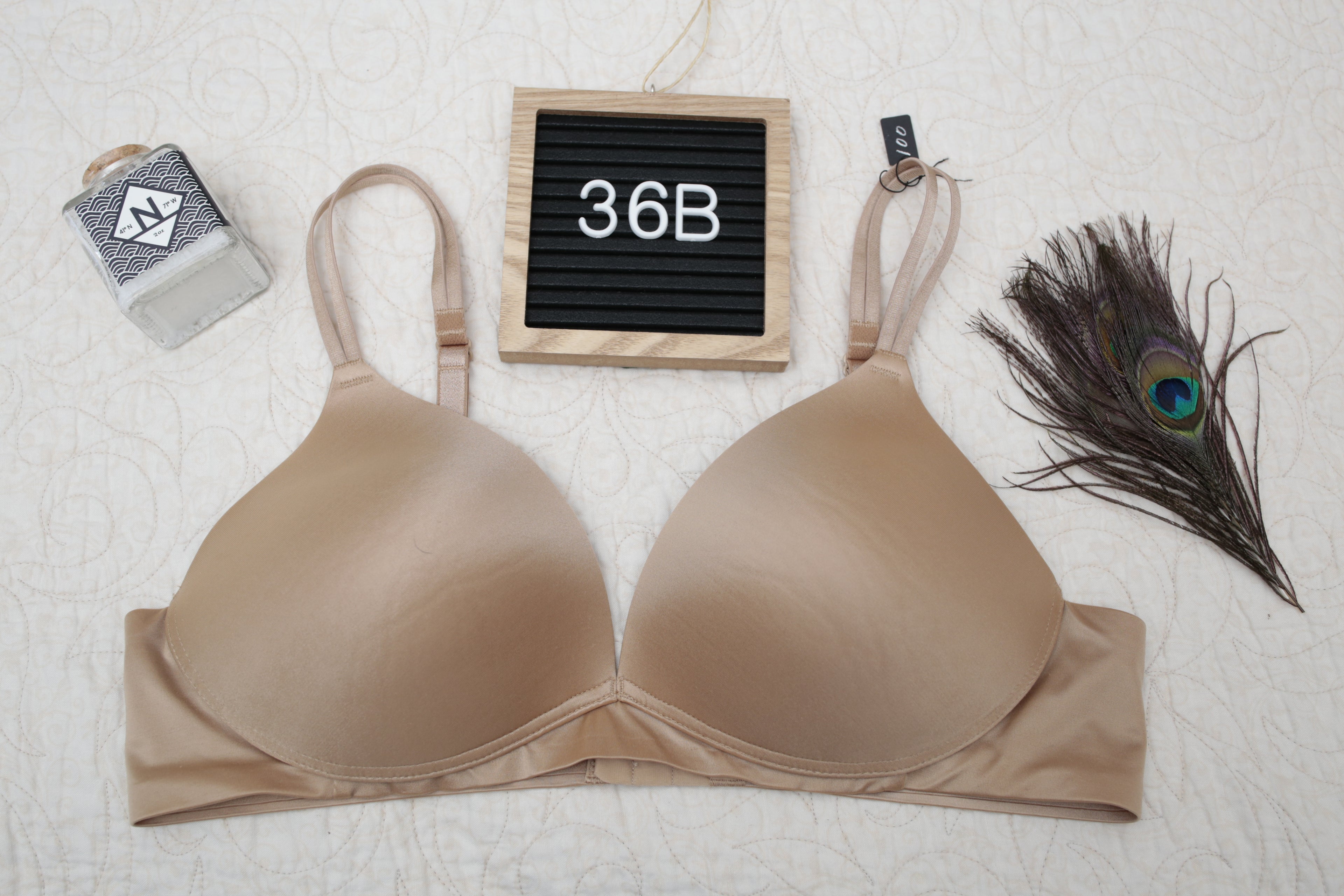 Ambrielle 36B Everyday Wirefree Multiway T-shirt Bra Beige