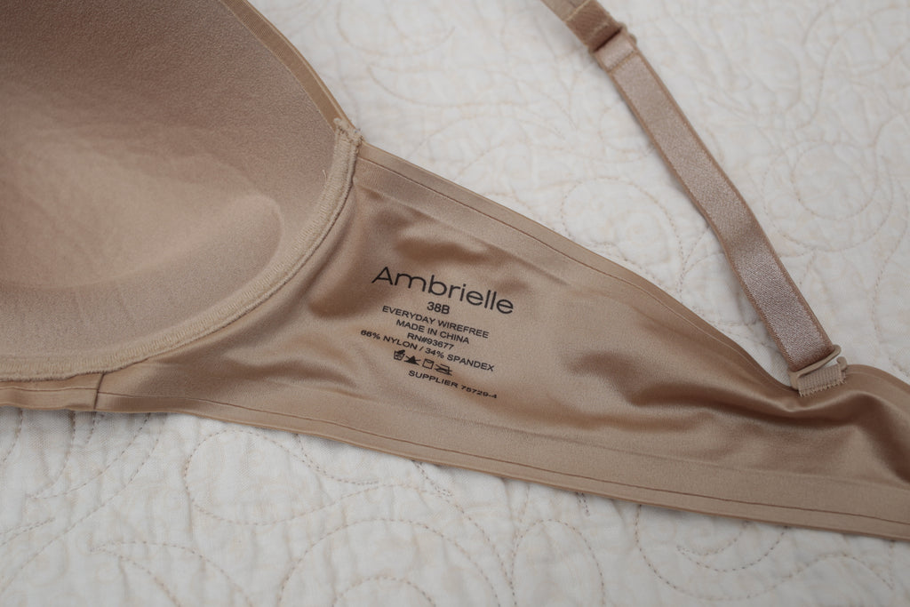 Ambrielle 36B Everyday Wirefree Multiway T-shirt Bra Beige