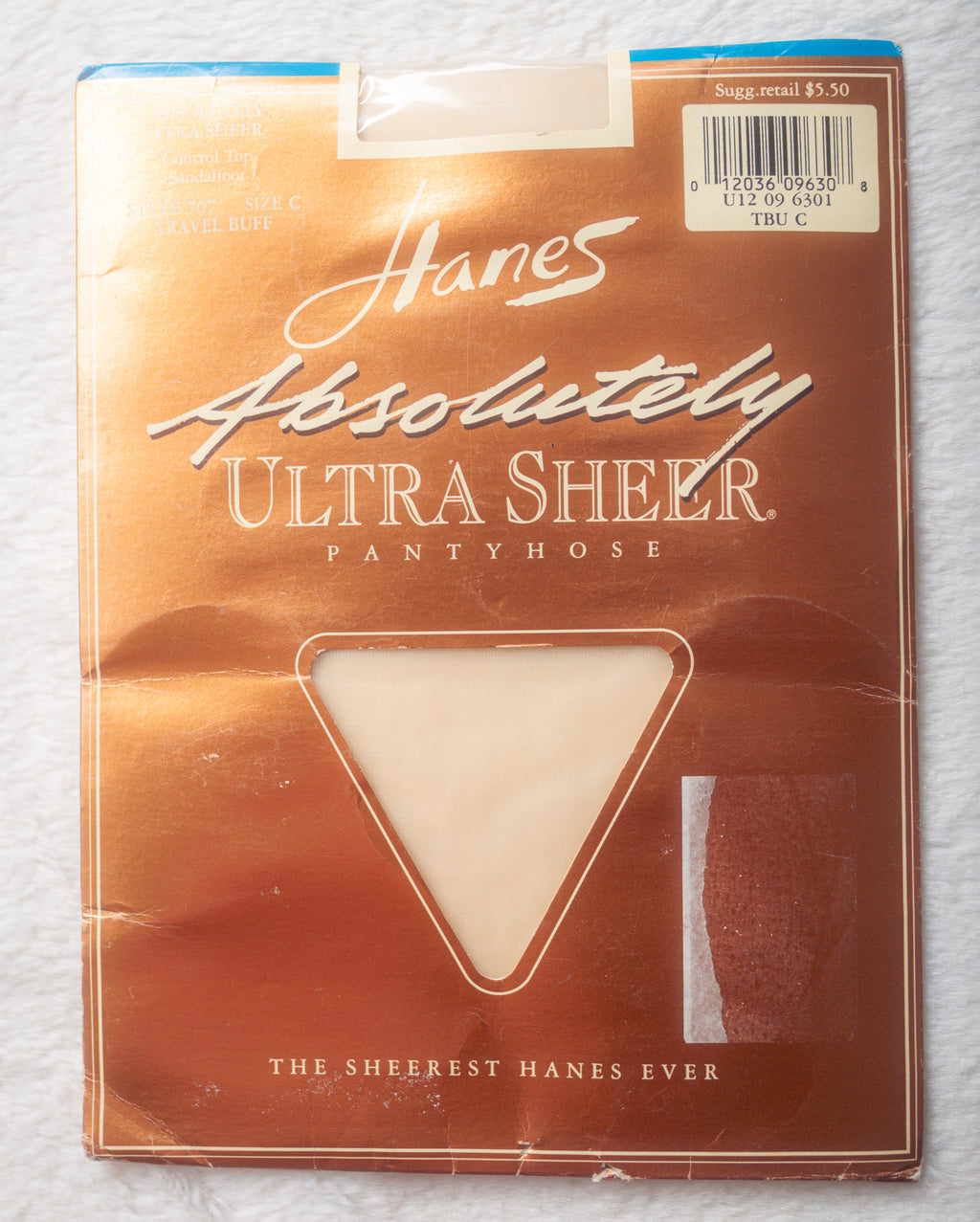 Hanes Ultra Sheer Control Top Sandalfoot Pantyhose Stockings White Size C