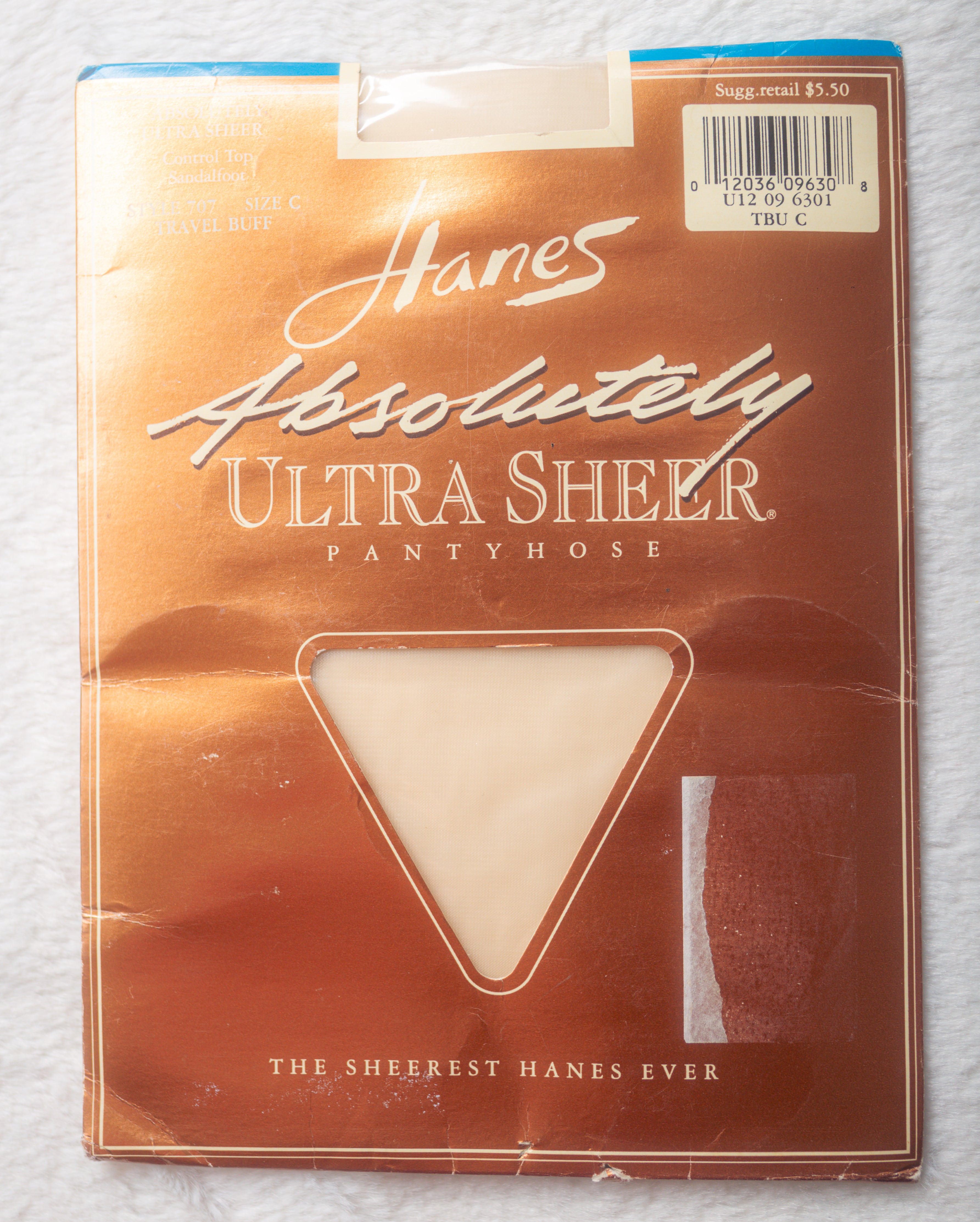 Hanes Ultra Sheer Control Top Sandalfoot Pantyhose Stockings White Size C