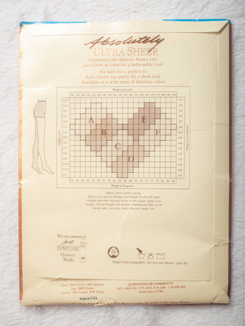 Hanes Ultra Sheer Control Top Sandalfoot Pantyhose Stockings White Size C
