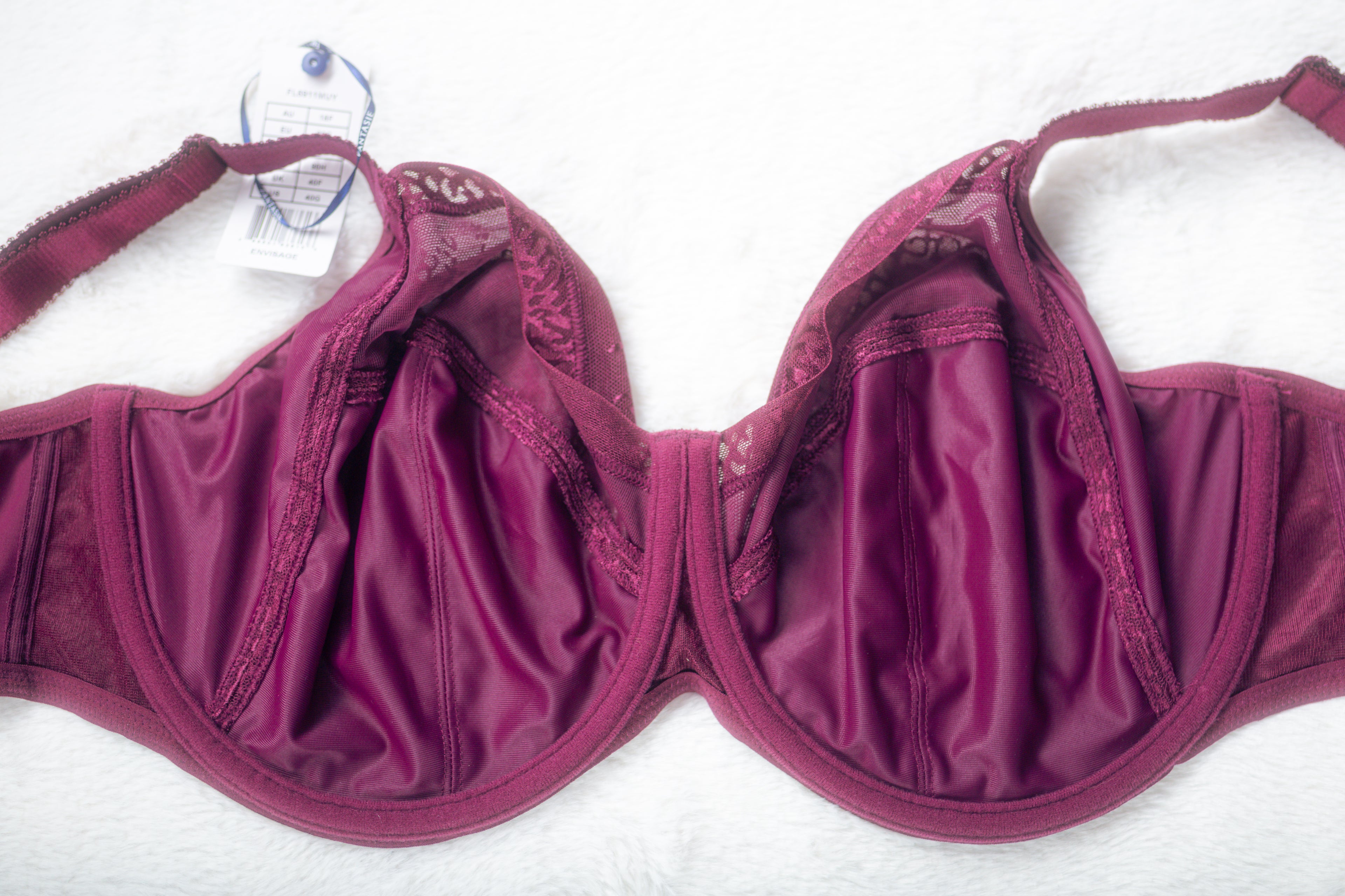 Fantasie Envisage FL6911 Full Cup Unlined Side Support Underwire Bra Purple US 40G UK 40F NEW