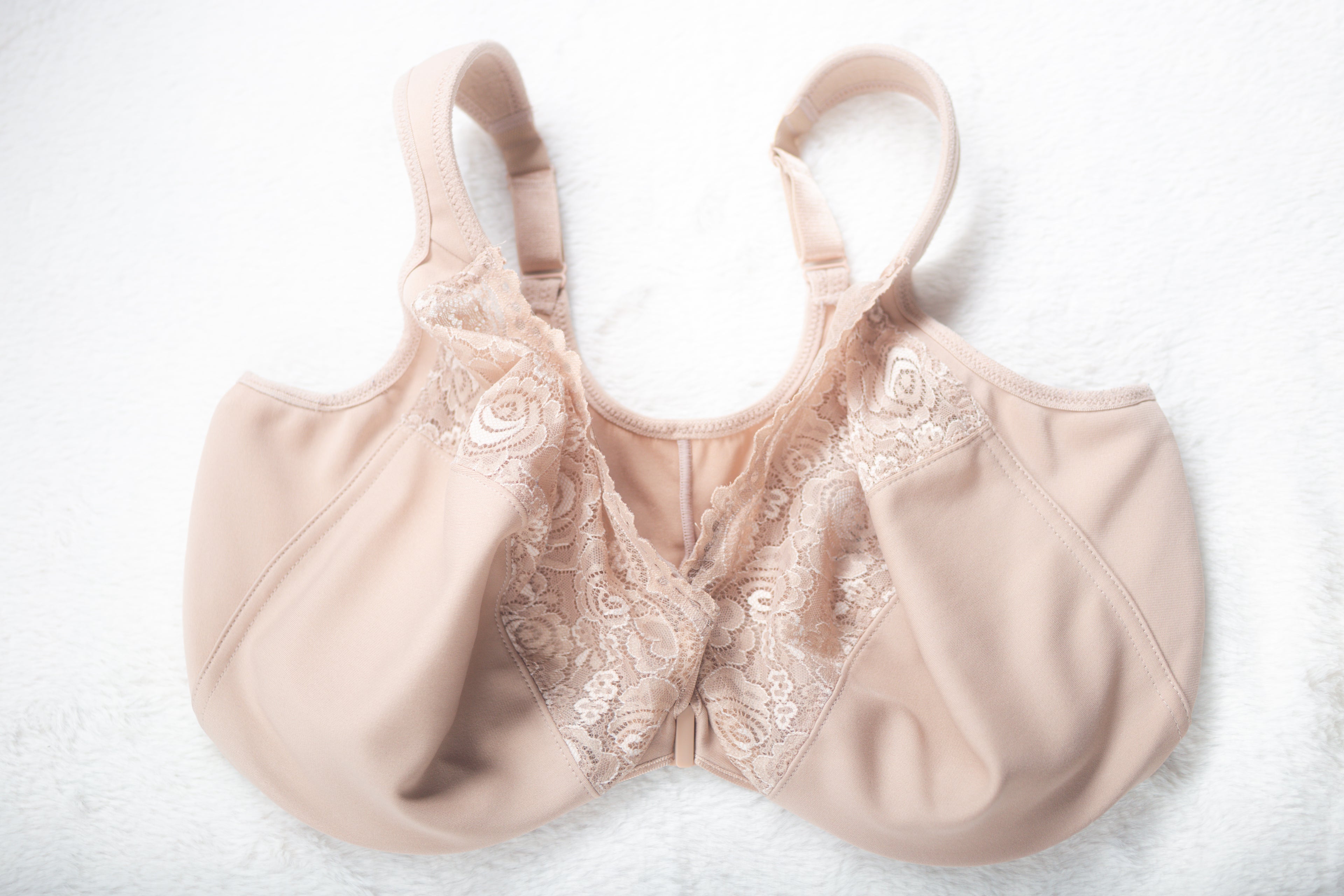 Glamorise 1245 Wonderwire Front-Close Full Coverage Underwire Bra Beige US 42G UK 42F