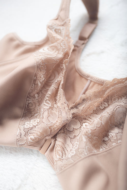 Glamorise 1245 Wonderwire Front-Close Full Coverage Underwire Bra Beige US 42G UK 42F