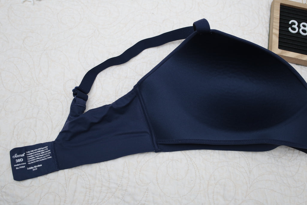 Soma 38D Enbliss Wireless T-shirt Bra Dark Blue