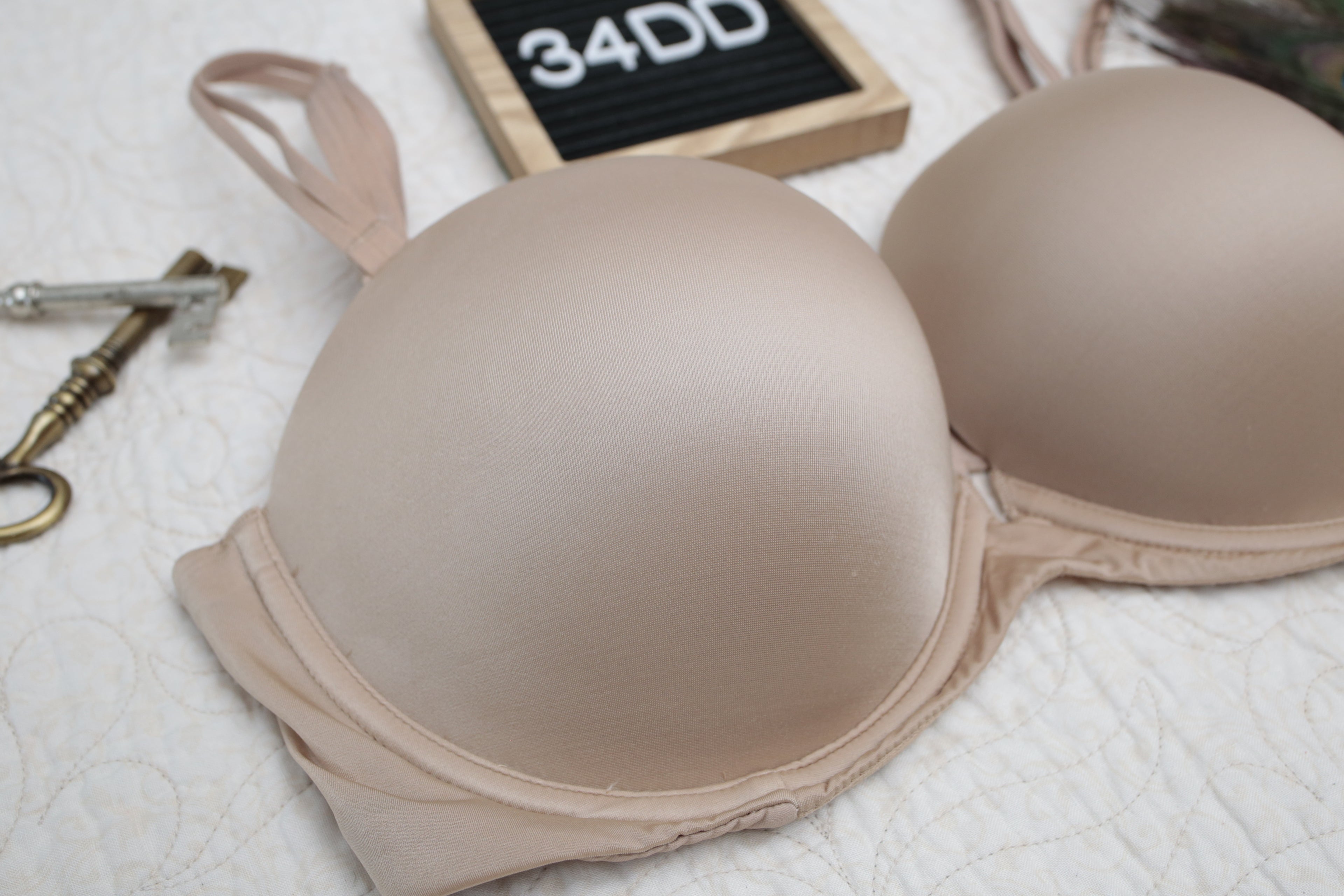 Victoria's Secret 34DD Very Sexy Multi-way Push-up Underwire T-shirt Bra Beige