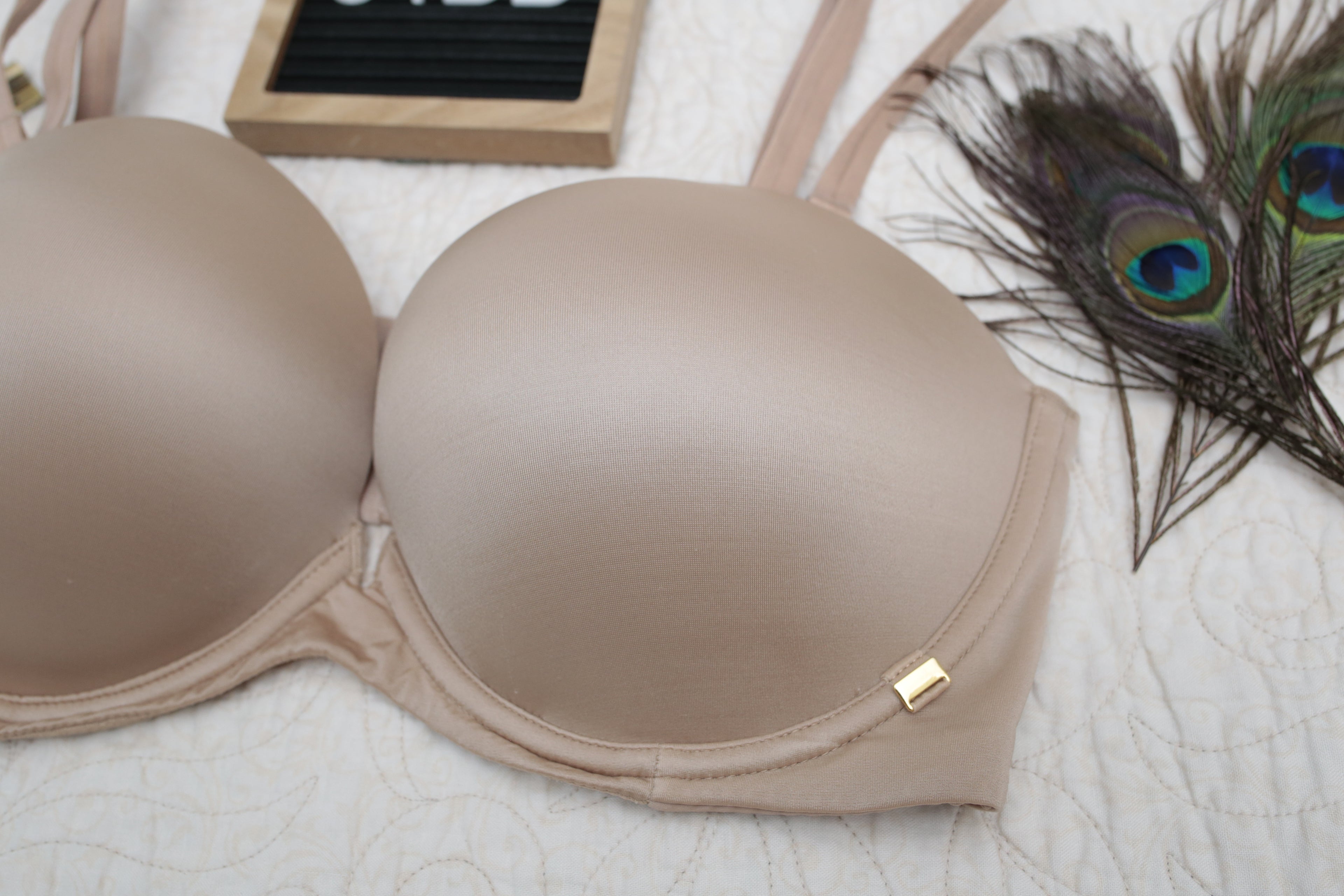 Victoria's Secret 34DD Very Sexy Multi-way Push-up Underwire T-shirt Bra Beige