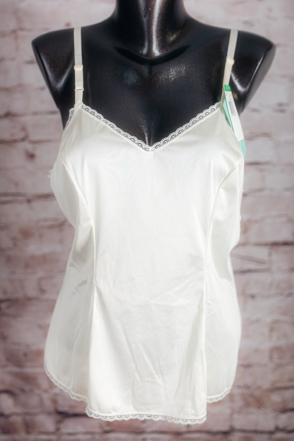 Vanity Fair 17-701 Satin Glance Vintage Cami Camisole Lingerie 38 Medium Ivory NEW