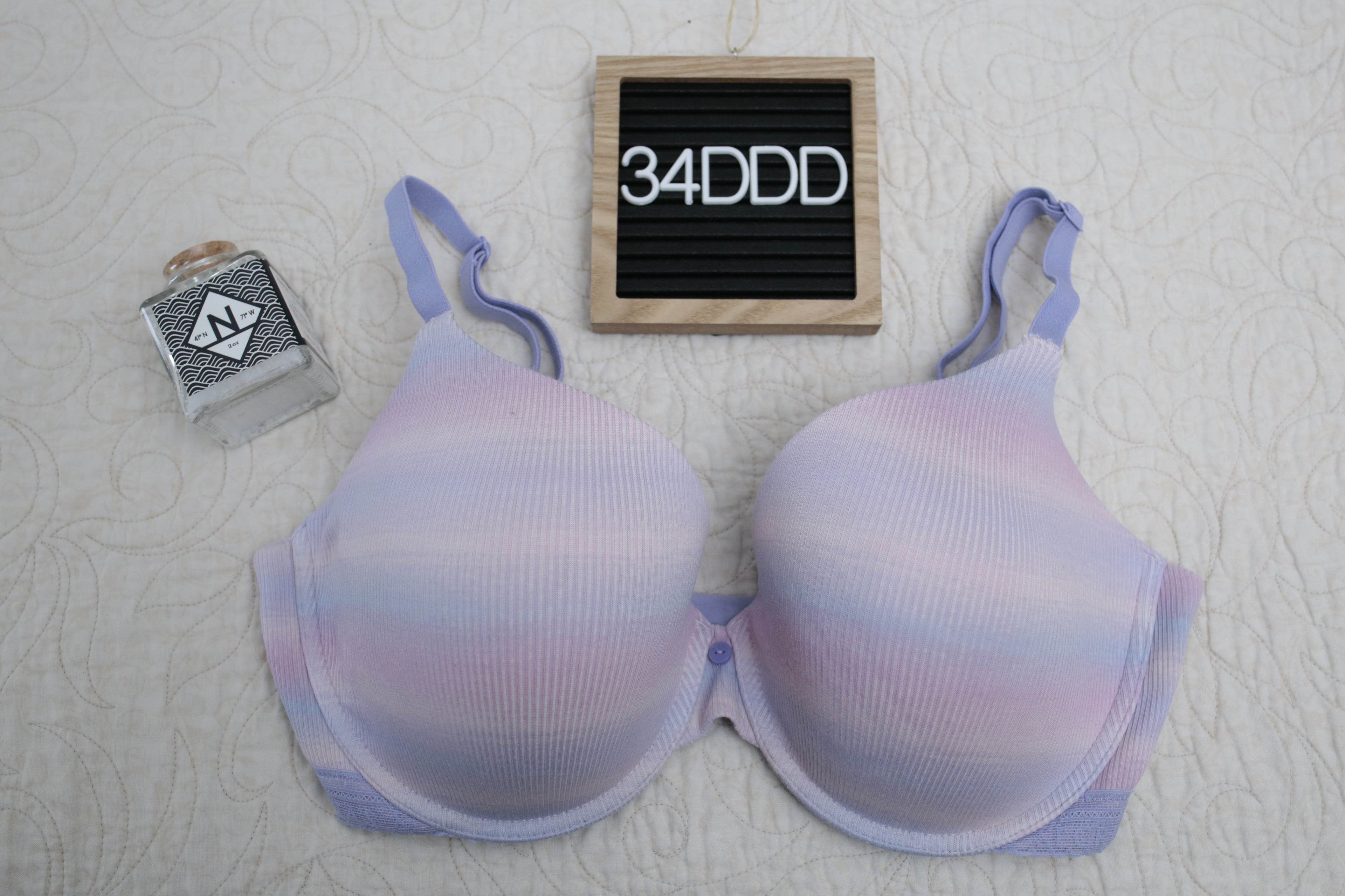 Victoria's Secret 34DDD T-shirt Lightly Lined Demi Bra Pastel Tie-dye