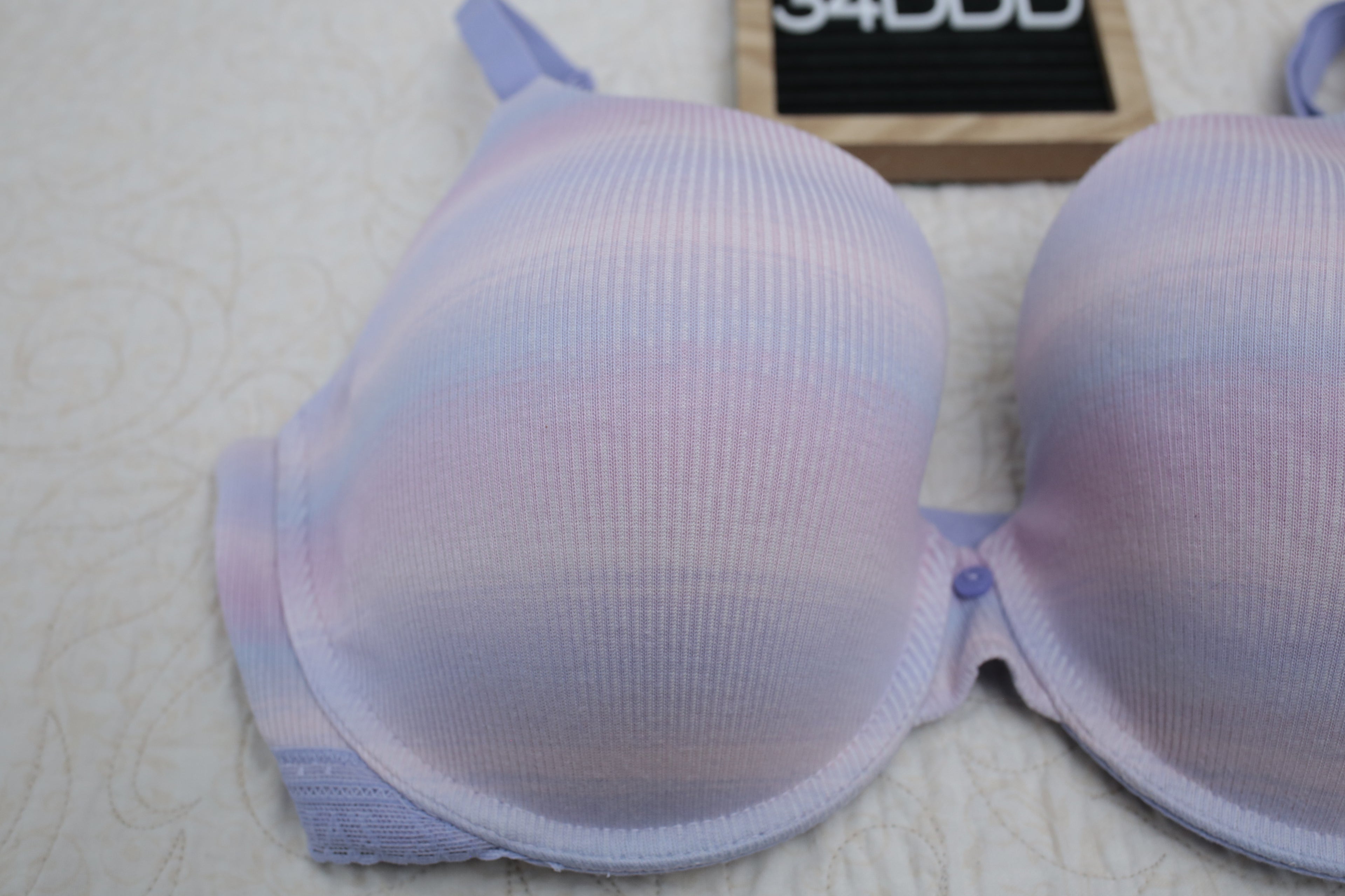 Victoria's Secret 34DDD T-shirt Lightly Lined Demi Bra Pastel Tie-dye