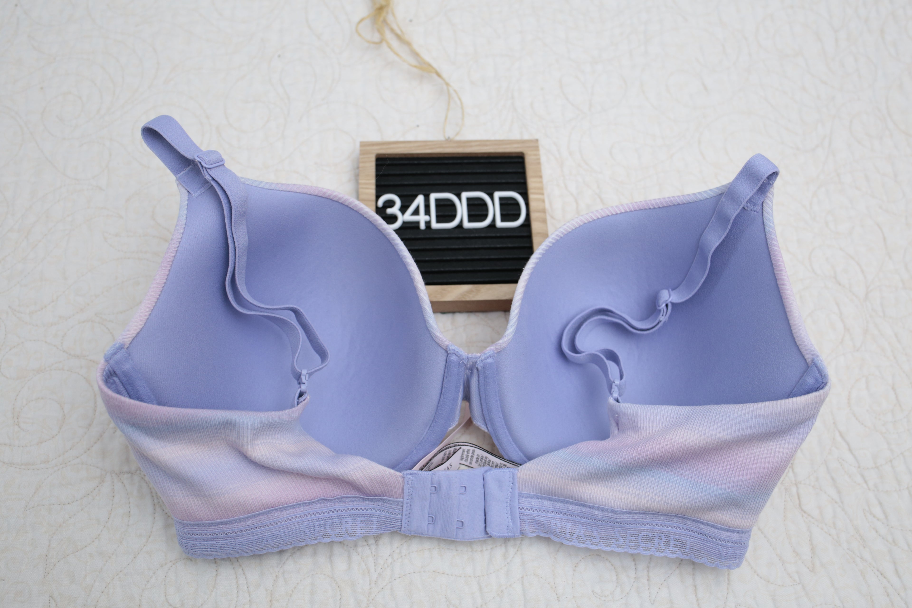 Victoria's Secret 34DDD T-shirt Lightly Lined Demi Bra Pastel Tie-dye