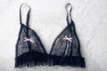 VS Sexy Little Things Lace Open-cup Peek-a-boo Black Lace Sexy Bralette Medium Black