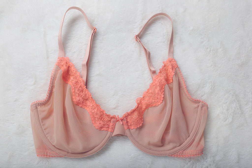 Victoria's Secret Tease 32DD Unlined Demi Sheer Mesh Bra Pink