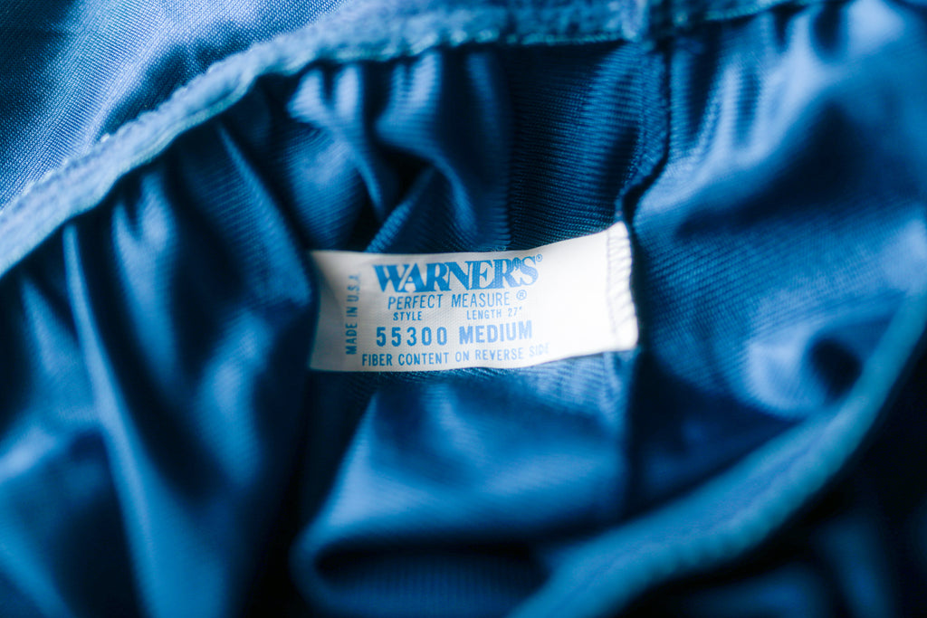 Warner's Vintage Perfect Measure 55300 Satin Half Slip Blue Medium