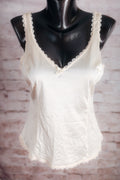 Adonna Vintage Satin Cami Camisole Lingerie 36 Small Ivory