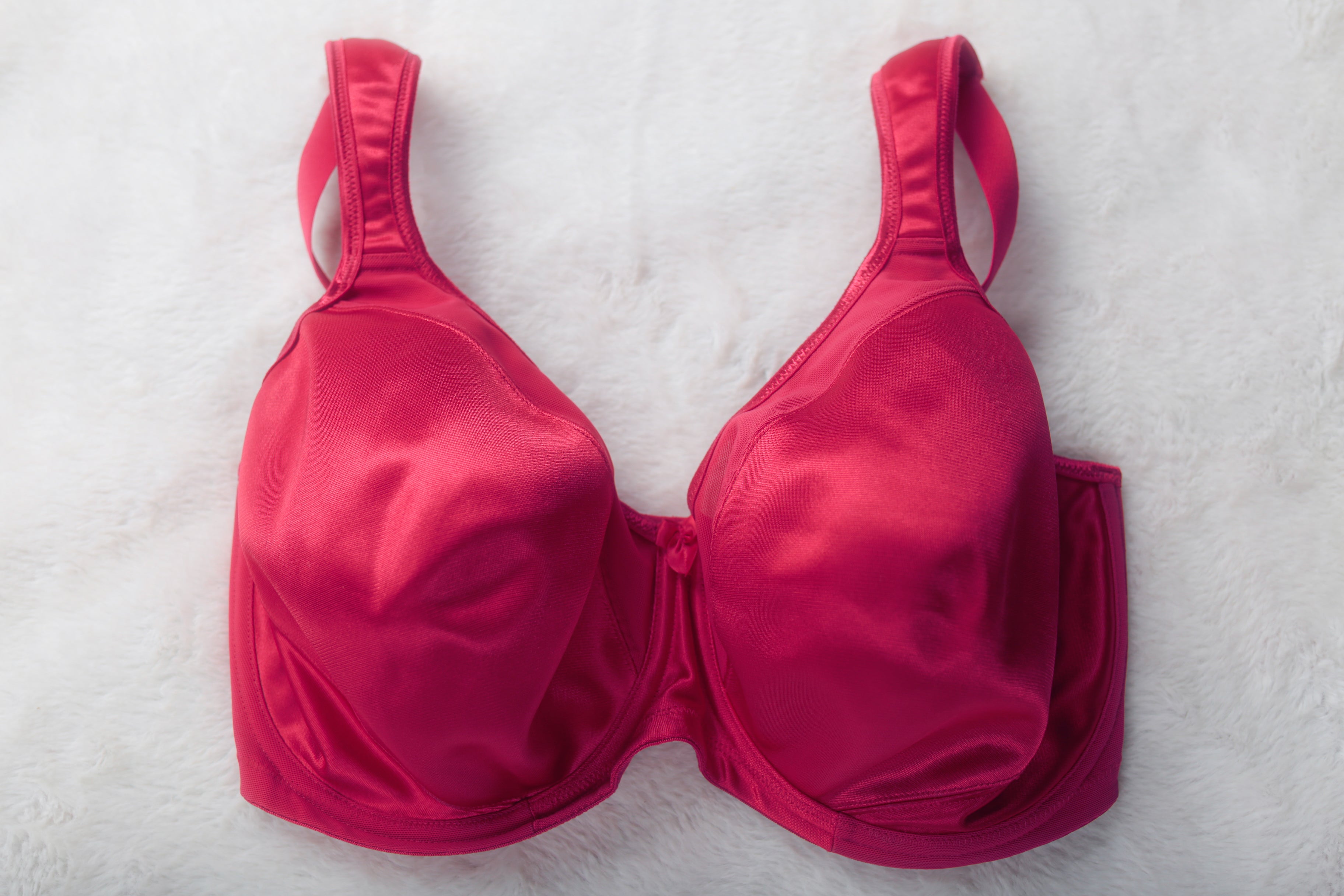 Goddess Hannah US 36J UK 36GG GD6131 Satin Underwire Full Figure Underwire Bra Red