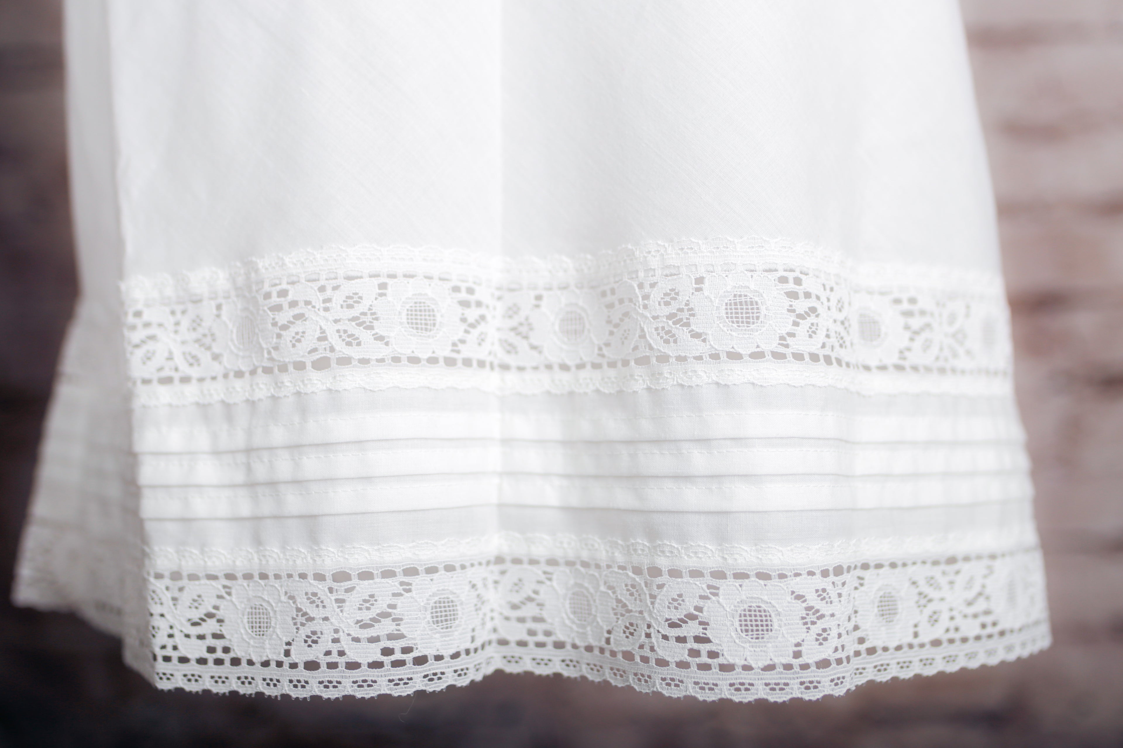 Deena Vintage Satin Lace Half Slip Medium White