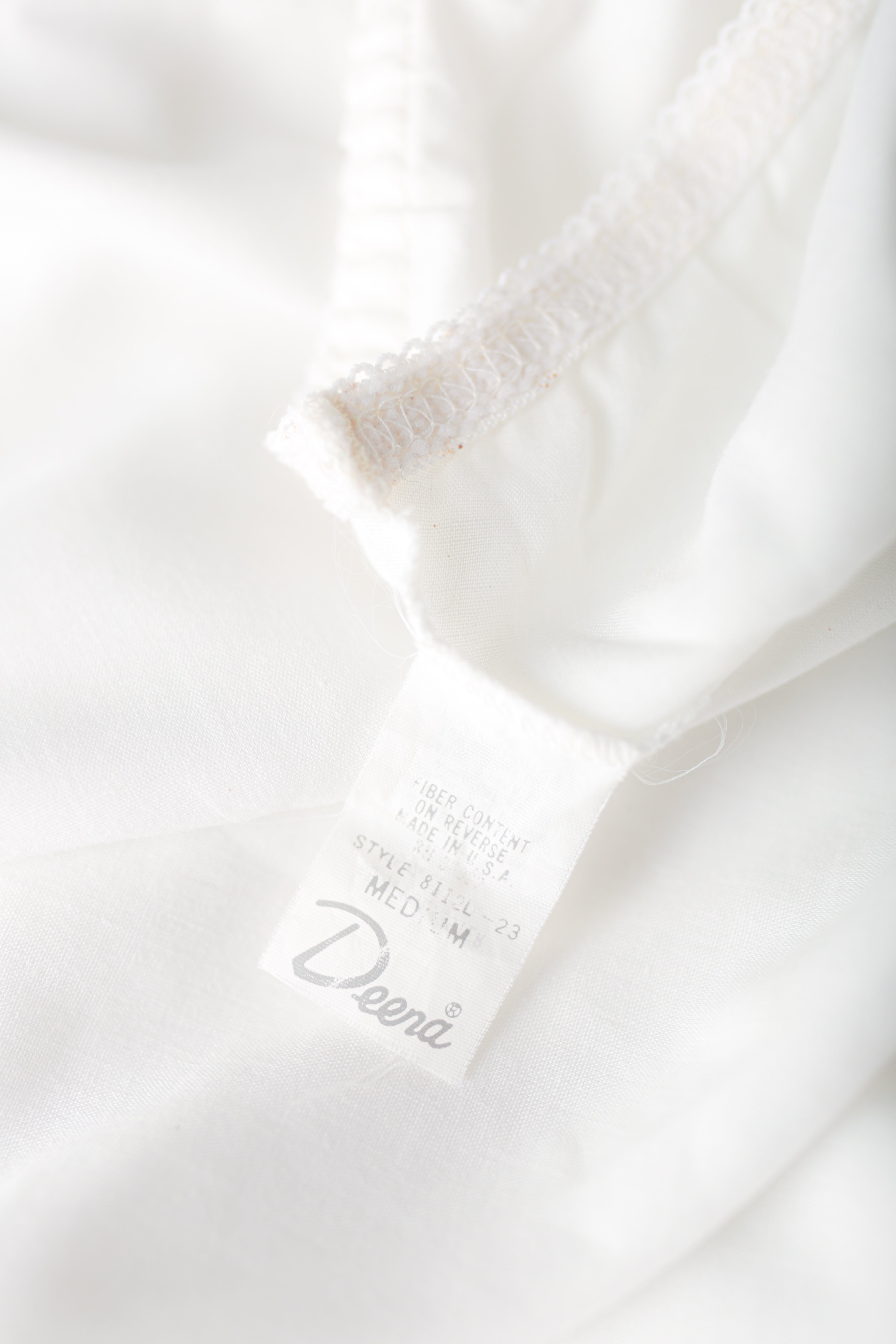 Deena Vintage Satin Lace Half Slip Medium White