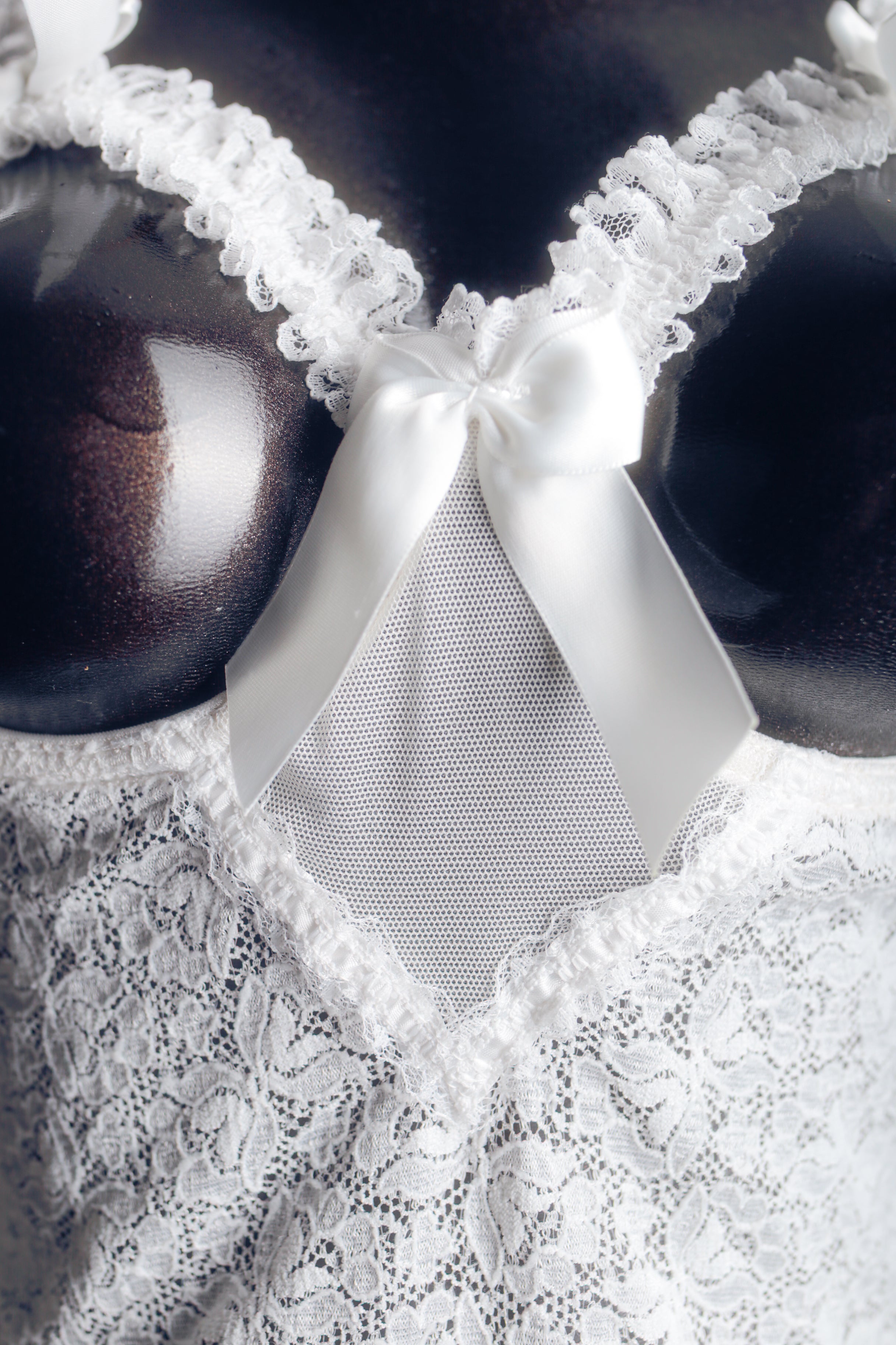 Shirley of Hollywood Vintage Sheer Lace Open-crotch Open Cup Cupless Teddy Bodysuit Lingerie Medium White