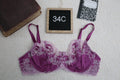 Wacoal 34C Lace Affair 851256 Underwire Bra Fuschia Magenta Wine